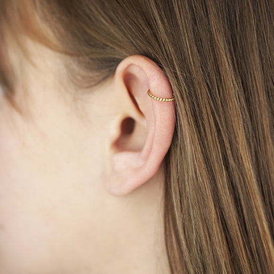 Gold Surgical Steel Braided Hinged Septum Ring