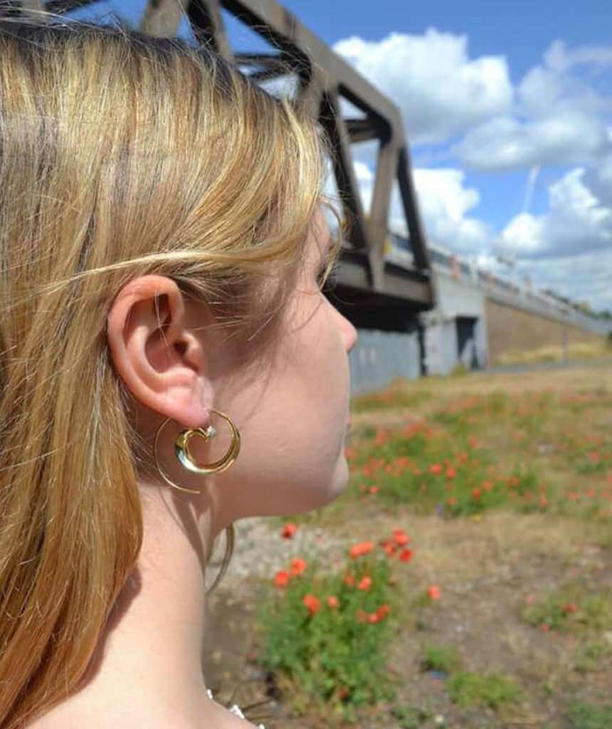 Gold Swivel Hoop Earrings