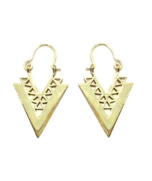 Gold Triangle Earrings