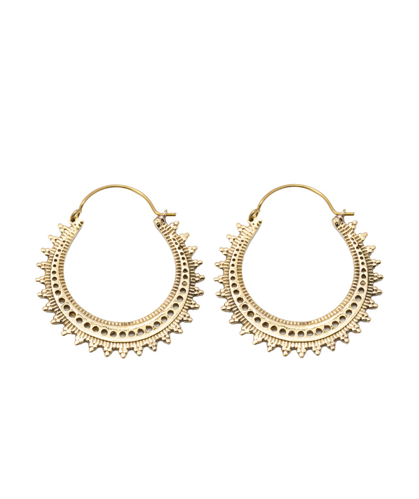 Gold Circular Hoop Earrings