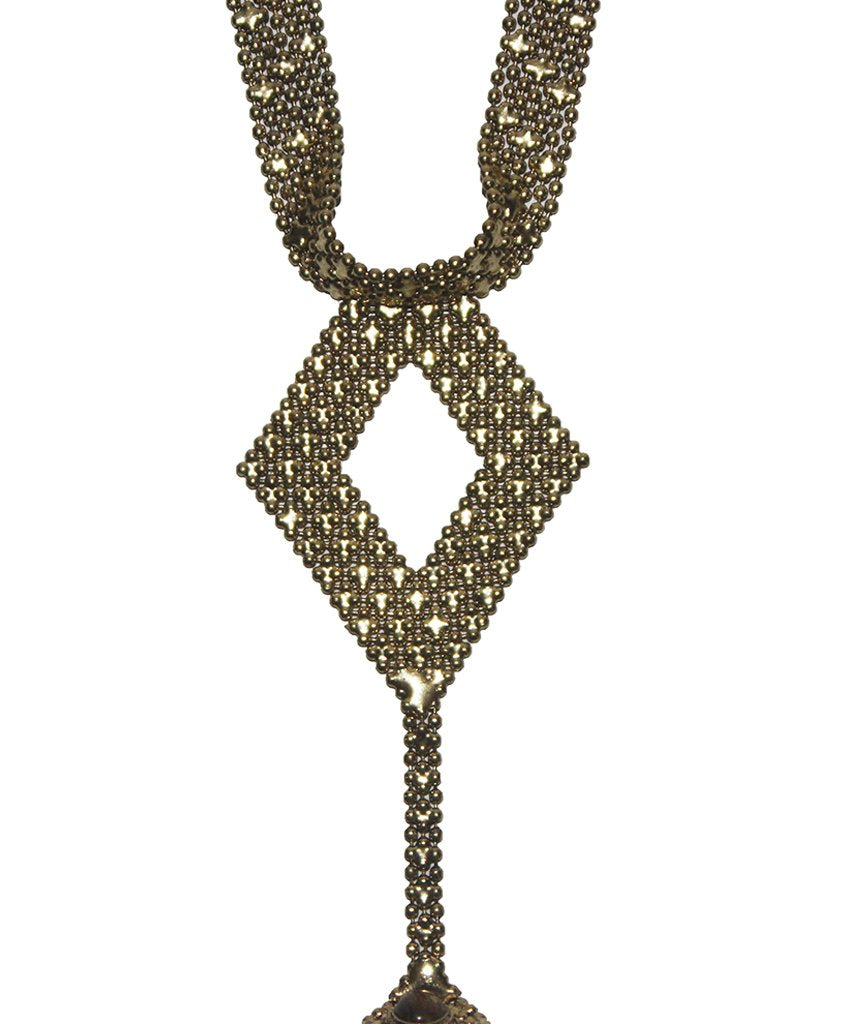 Gold Cuffed Cut Out Diamond Hand Harness