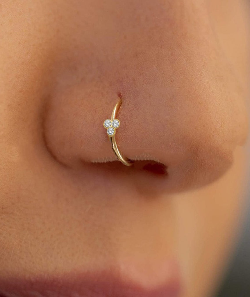 Gold Diamond Nose Ring