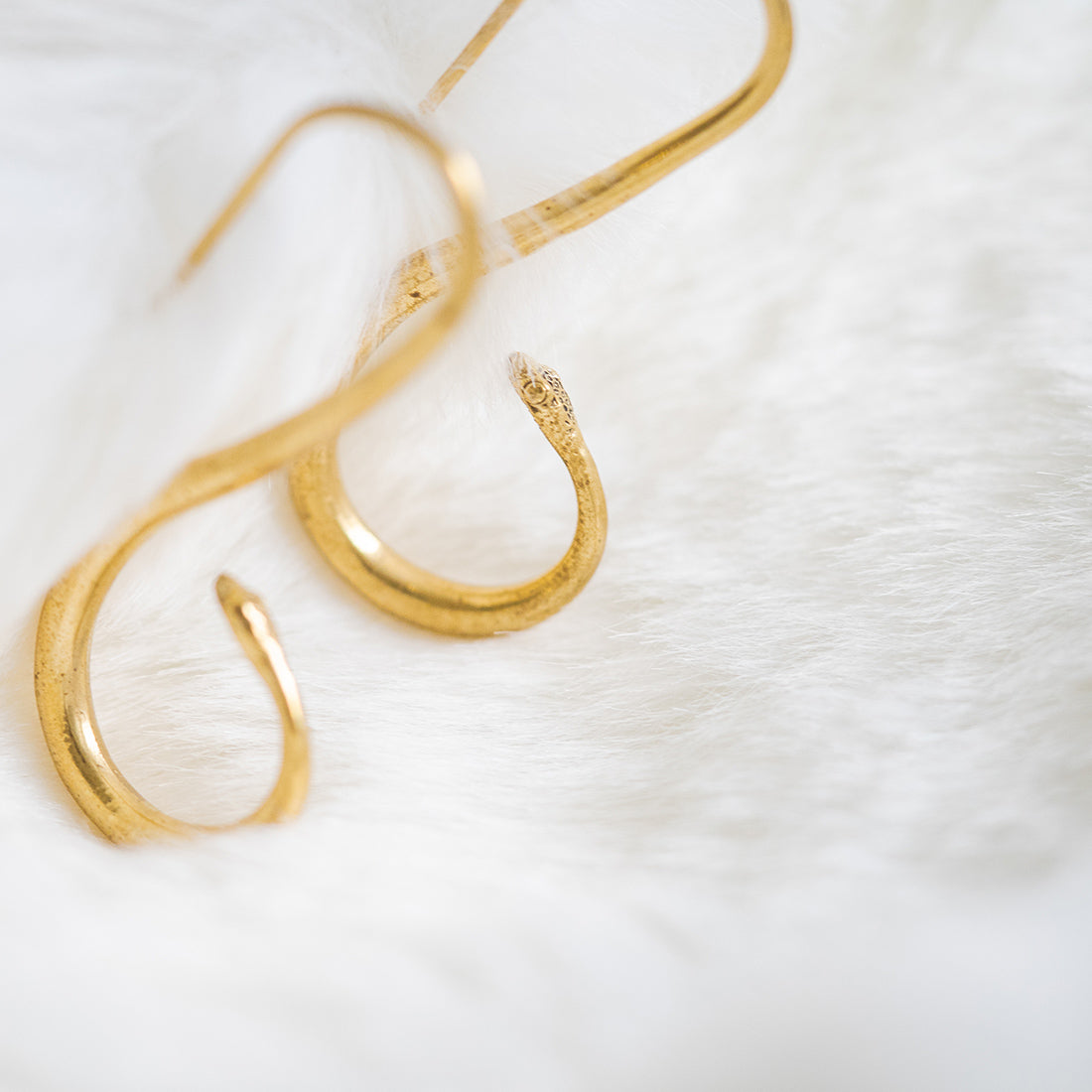 Gold Elegant Snake Earrings