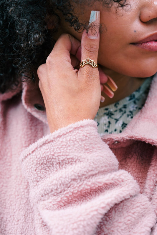 Geometric Flower Ring