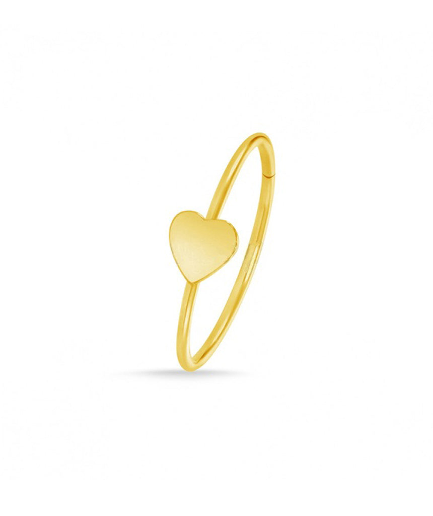 Gold Heart Nose Ring