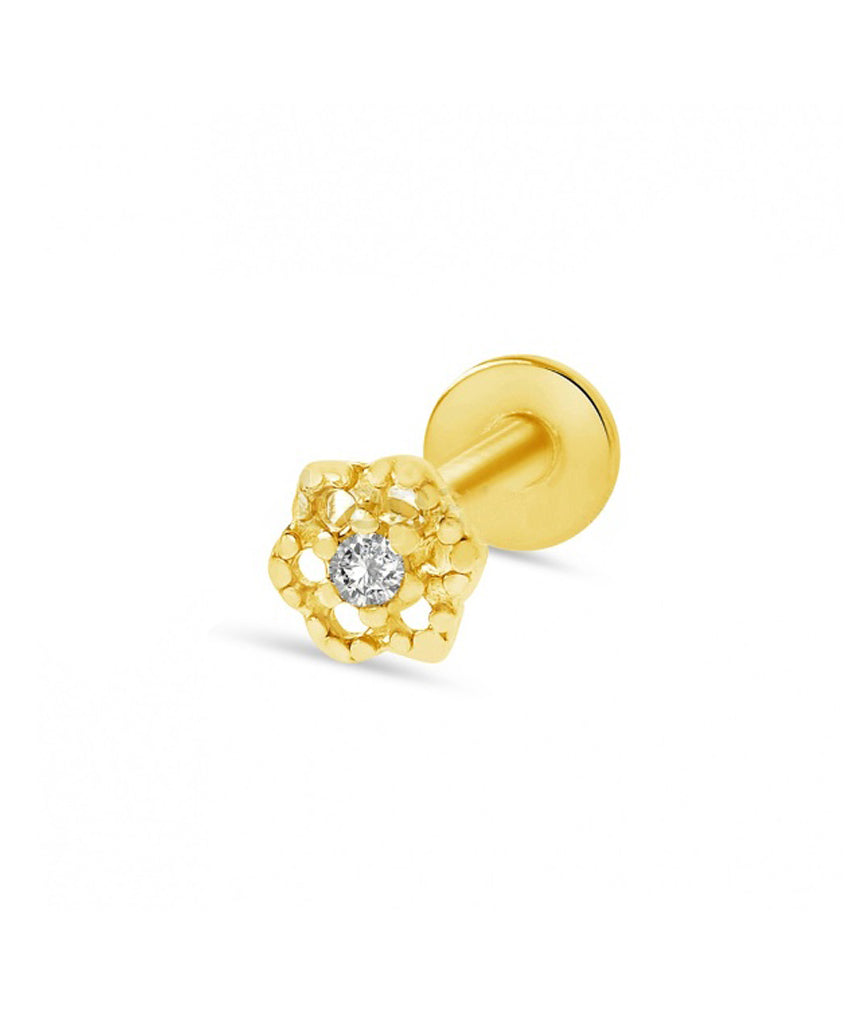 Gold Surgical Steel Small Flower Tragus