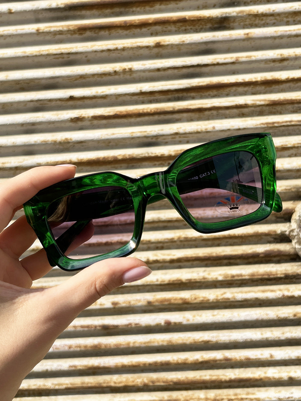 Green Big Frame Sunglasses