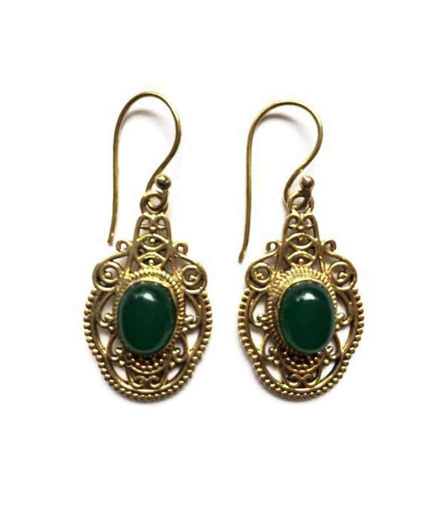 Green Divine Stone Earrings