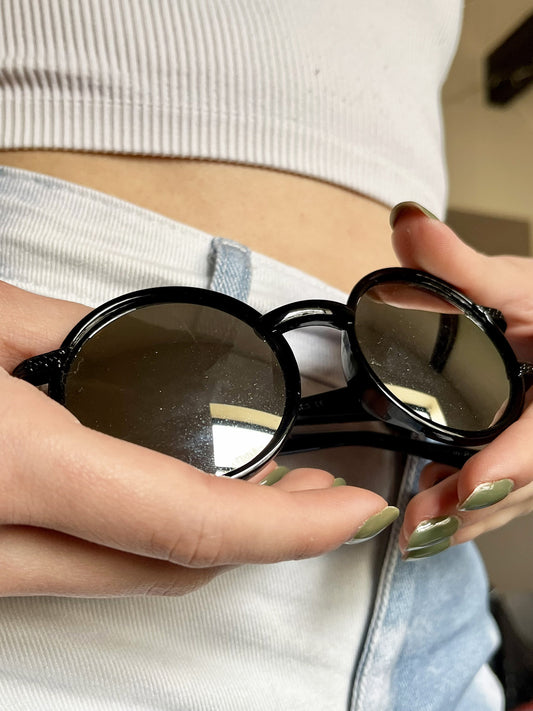 Grey Oval Sunglasses