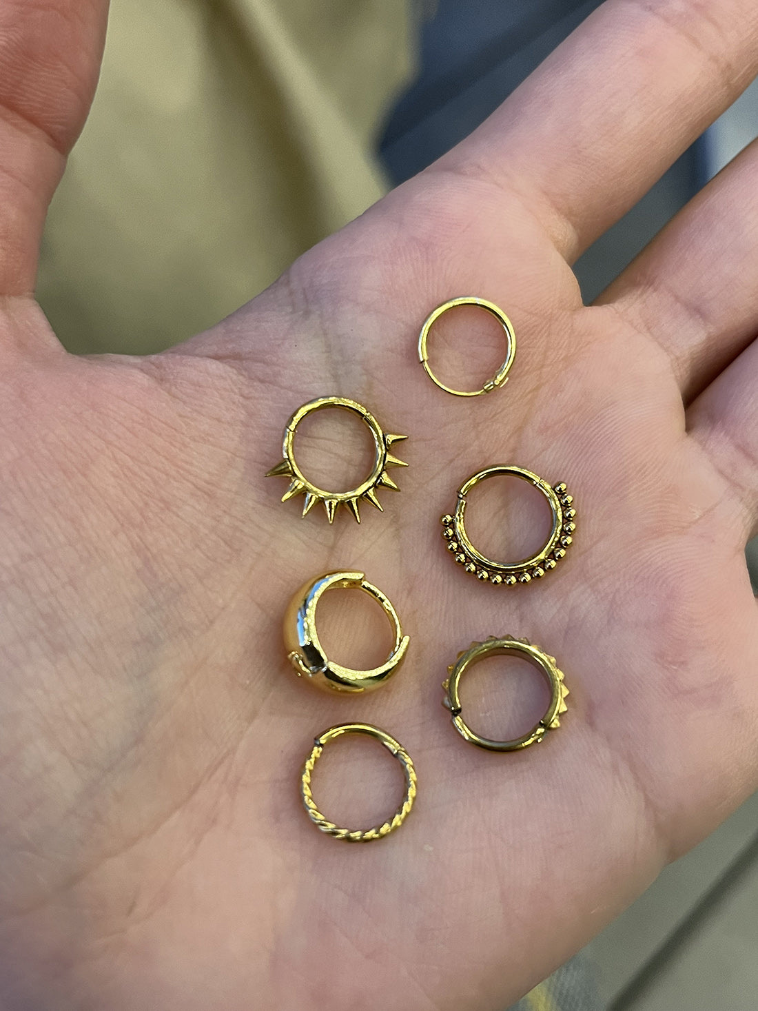 Gold Hinged Septum Ring