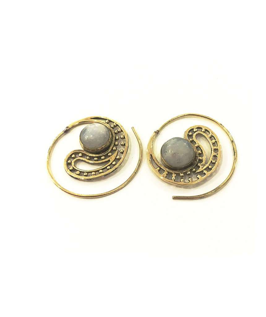 Tribal Earrings With Stone