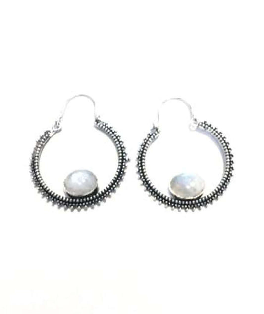 Circular Stone Earrings