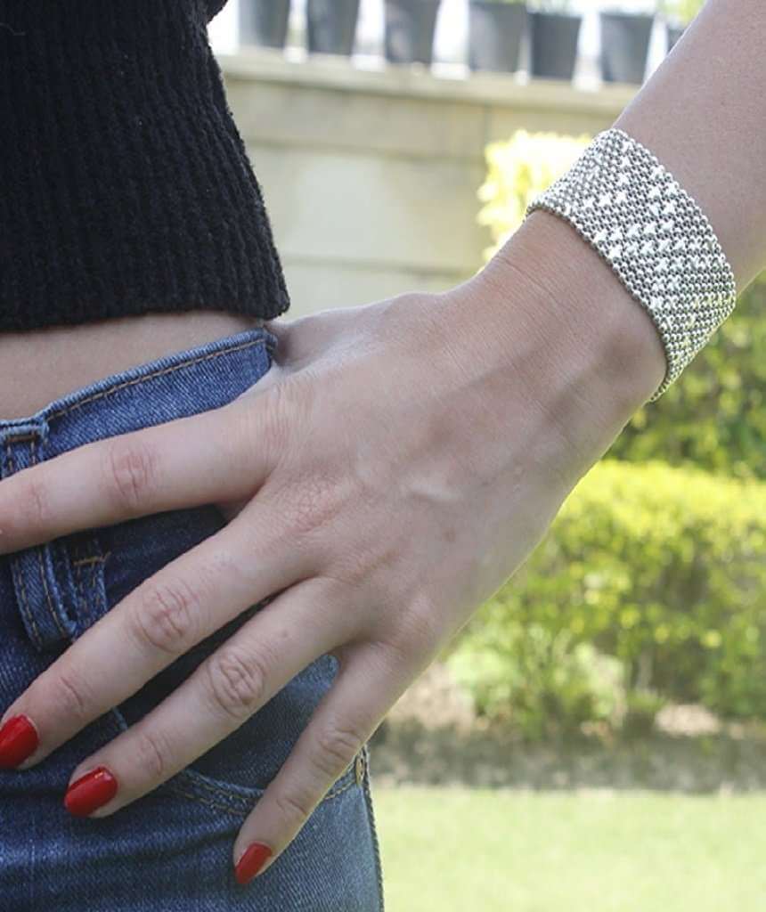 Large Silver Chainmail Bracelet