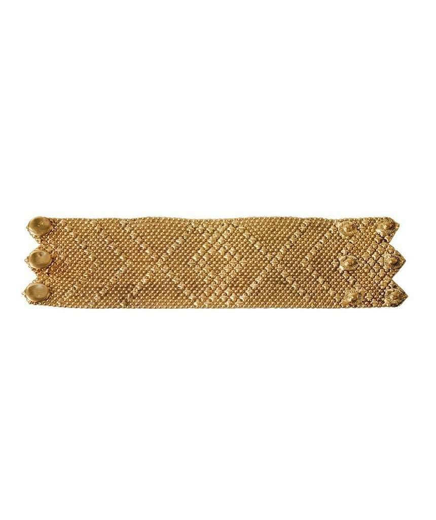 Large Three Popper Gold Chainmail Bracelet
