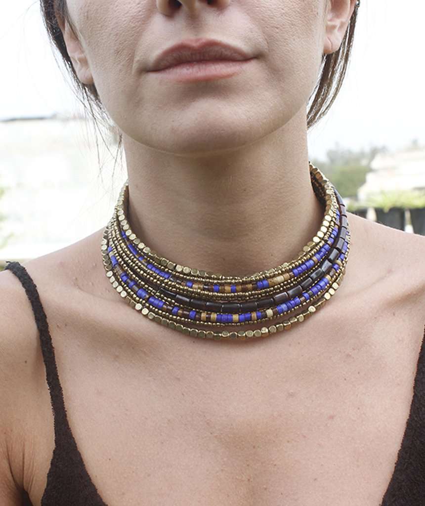 Brown and Blue Choker