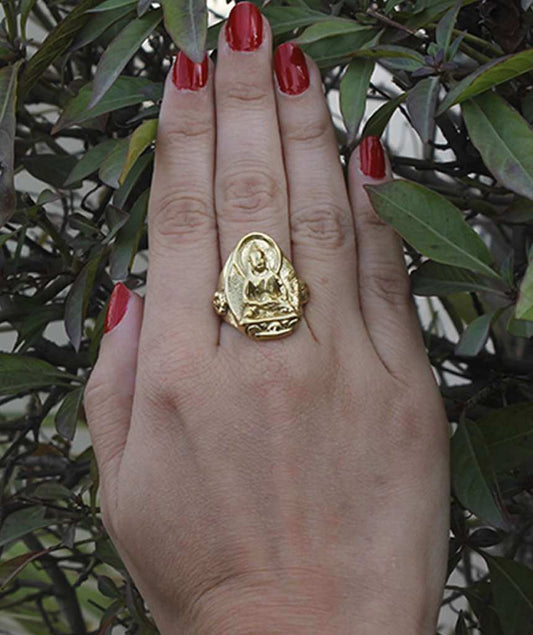Namaste Buddha Ring Gold
