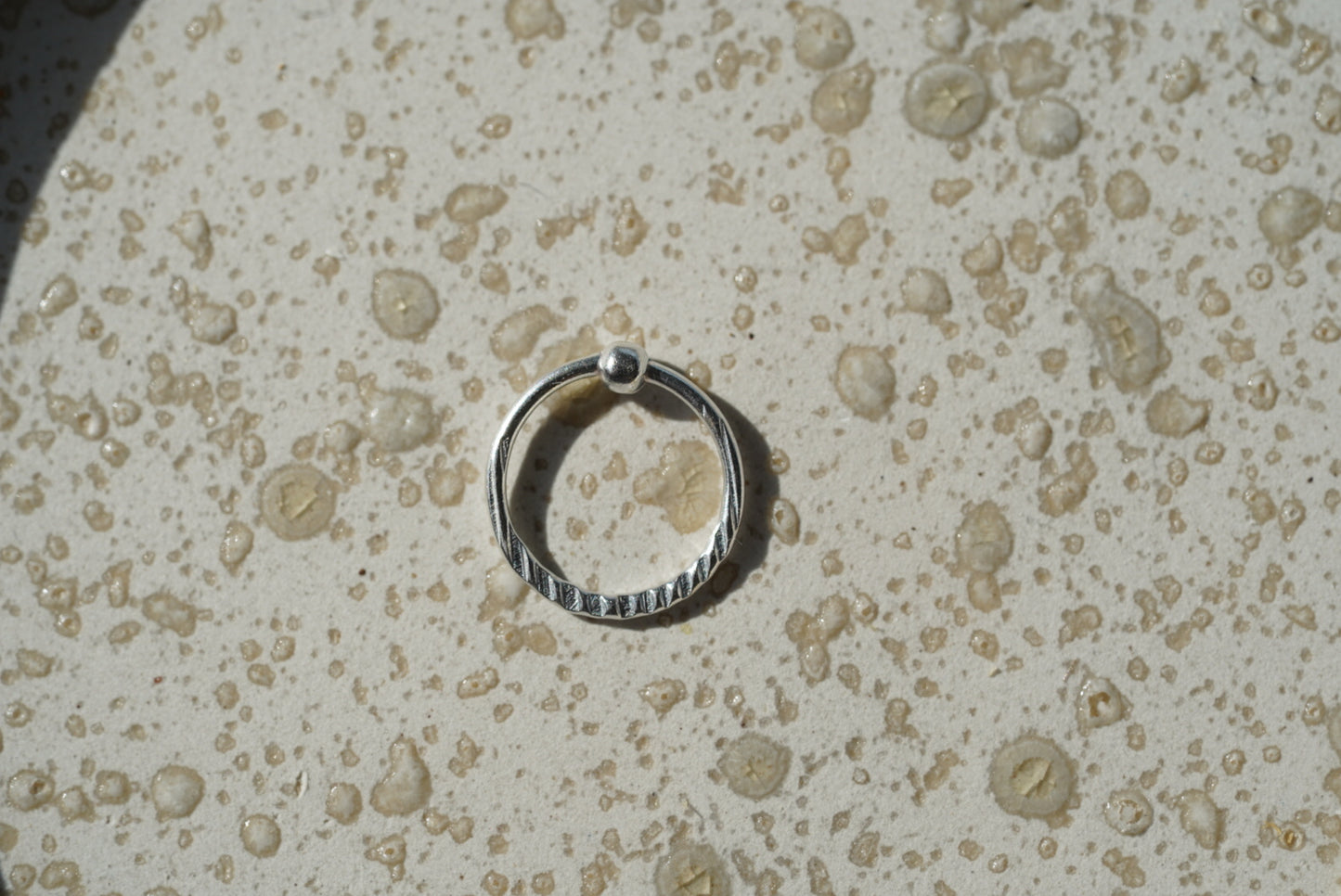 Nose Ring with Hammered Cut
