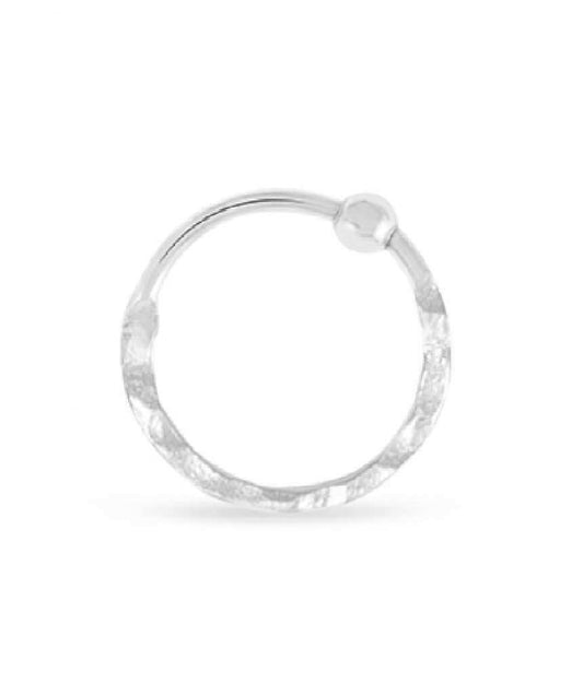 Nose Ring with Hammered Cut