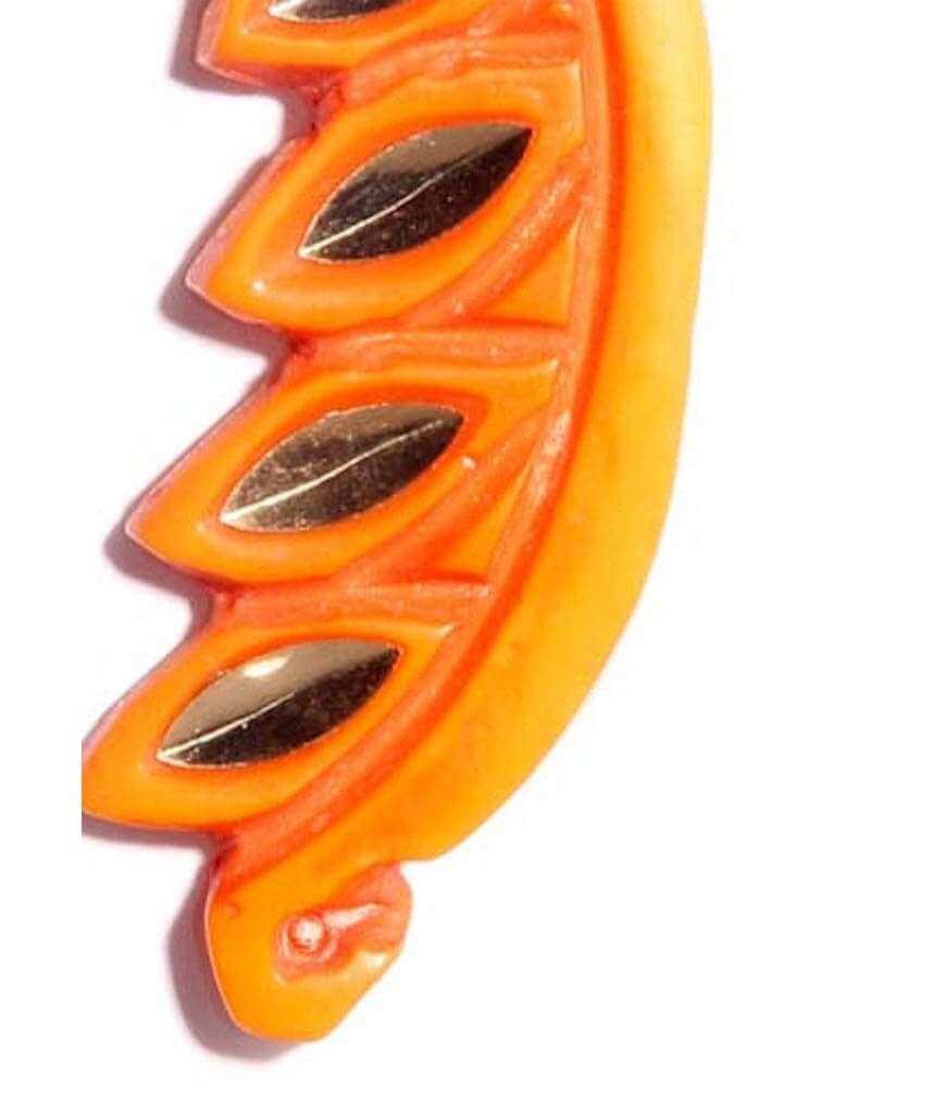 Orange Carved Edgy Earrings