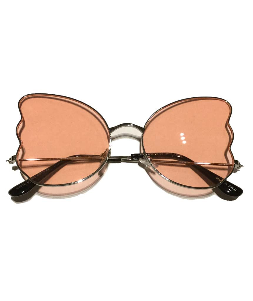 Orange Butterfly Oversized Sunglasses