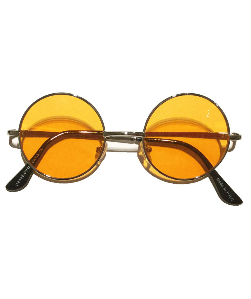 Orange Small Round Lens Sunglasses