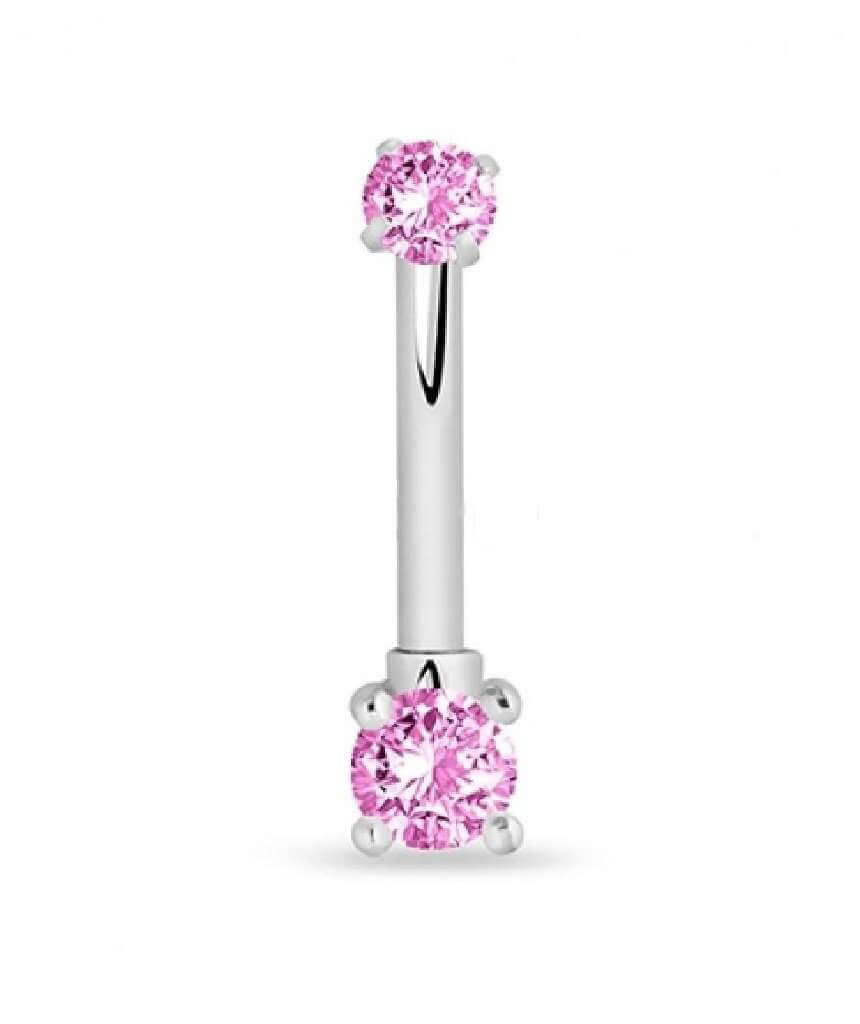 Pink Surgical Steel Internally Threaded Belly Ring