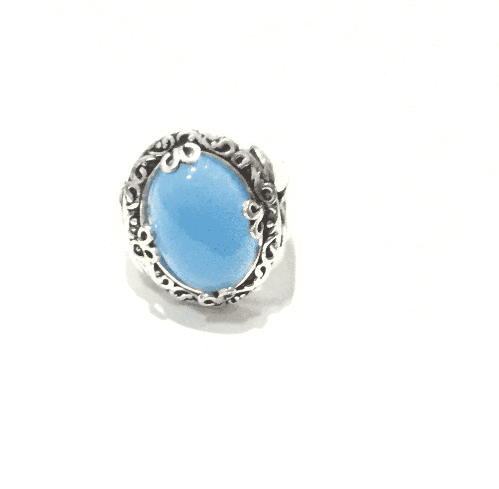 Precious Silver Rings with Blue Stone