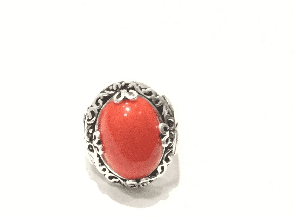 Precious Silver Rings with Red Stone