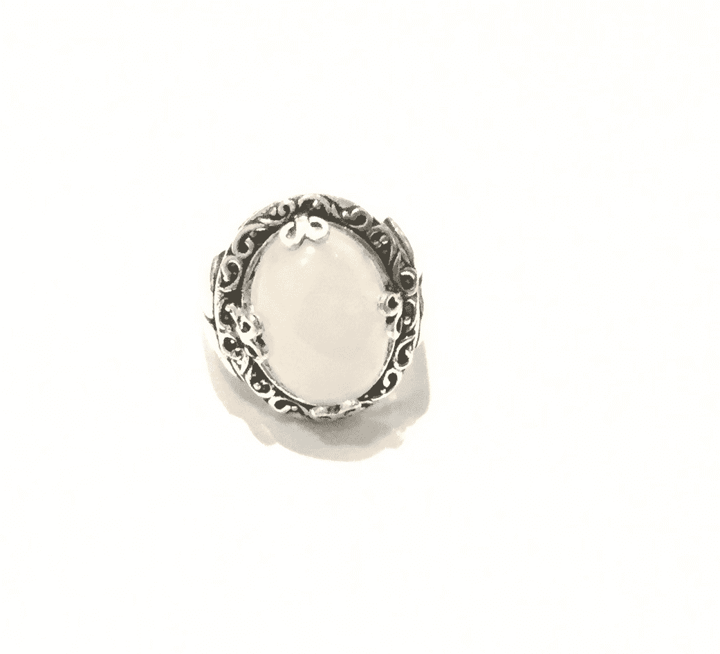 Precious Silver Rings with White Stone
