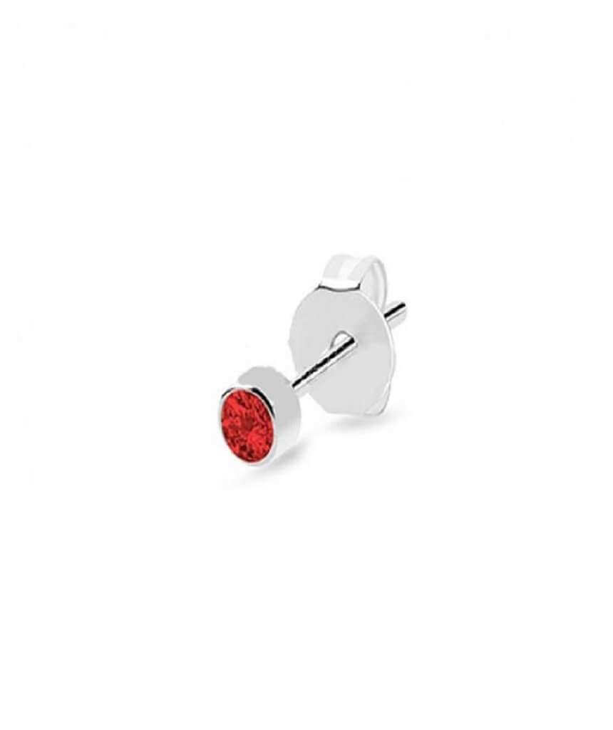 Red Classic Stone Ear Stud