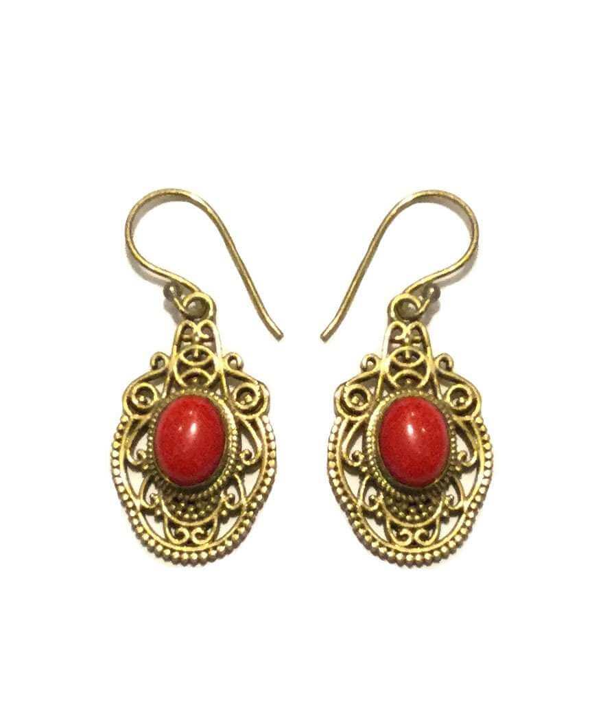 Red Divine Stone Earrings