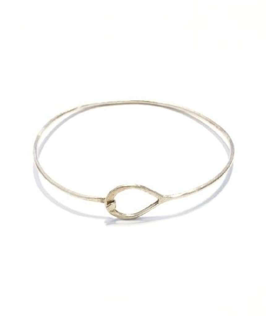 Silver Oval Bangle Bracelet