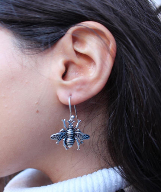 Silver Bee Earrings