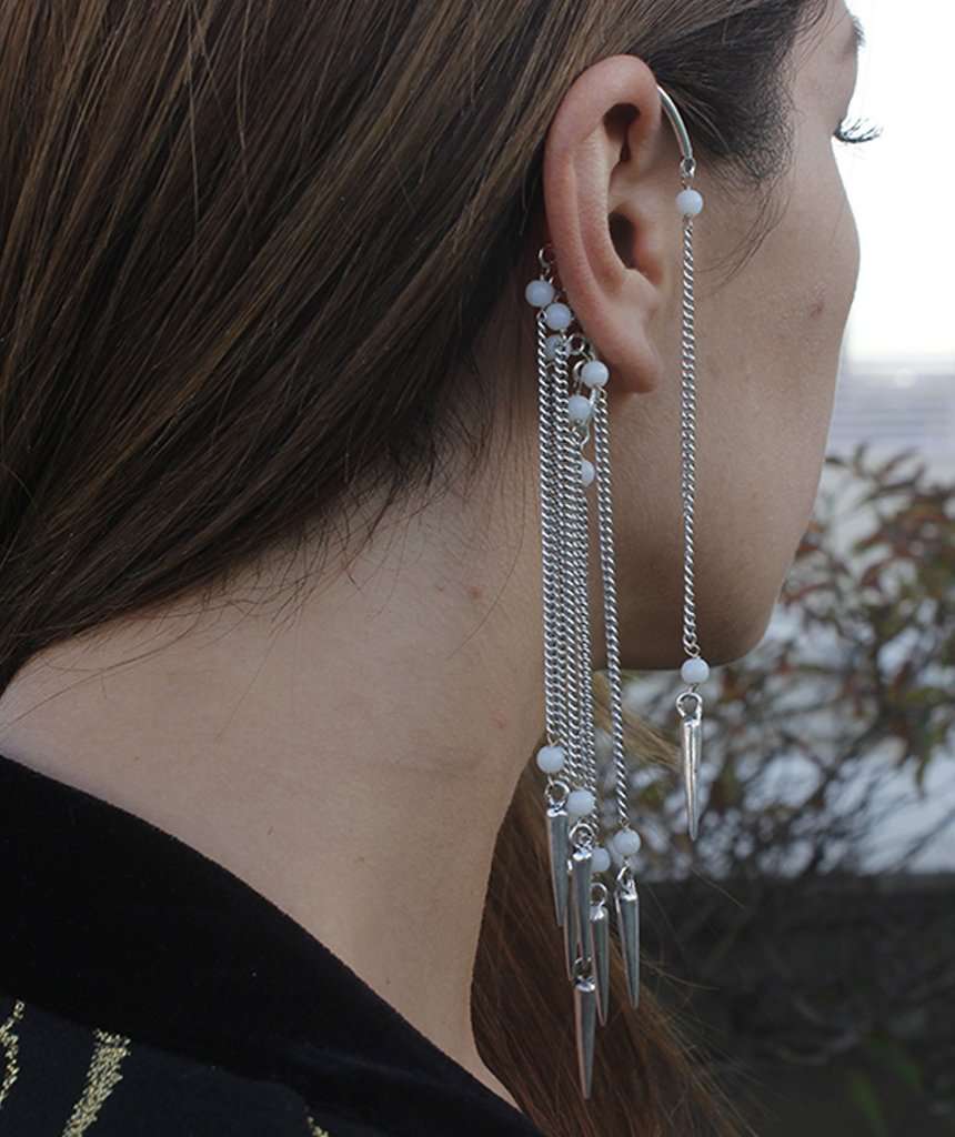 Boho Earcuff with Beads Spikes