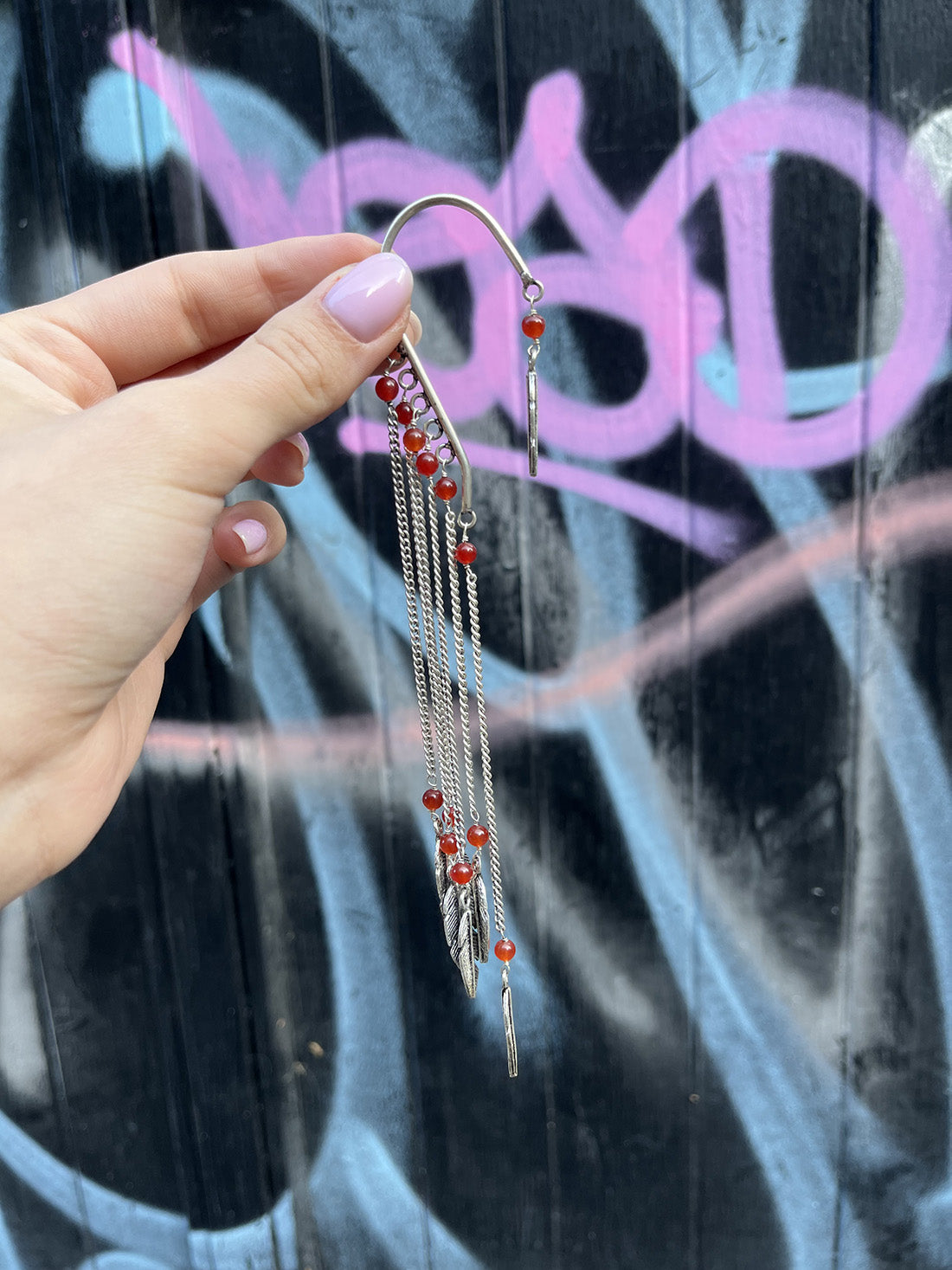 Boho Earcuff with Beads Spikes