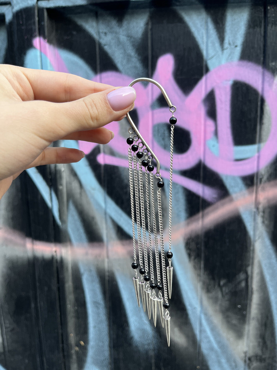 Boho Earcuff with Beads Spikes