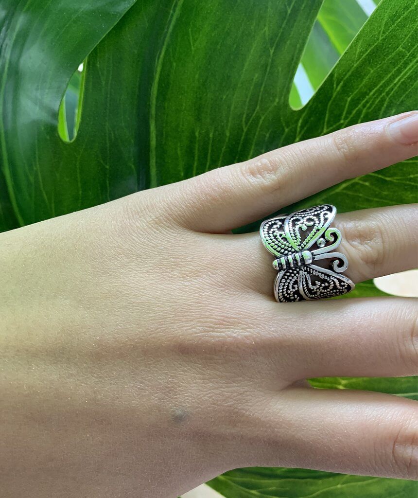 Silver Butterfly Ring