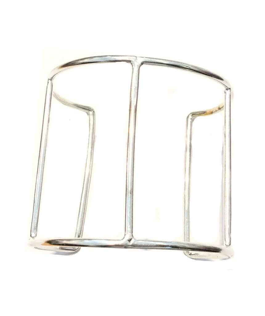 Silver Cage Cuff Bracelet