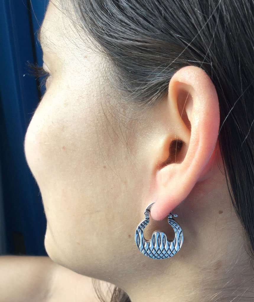 Silver Circle Baggy Earrings