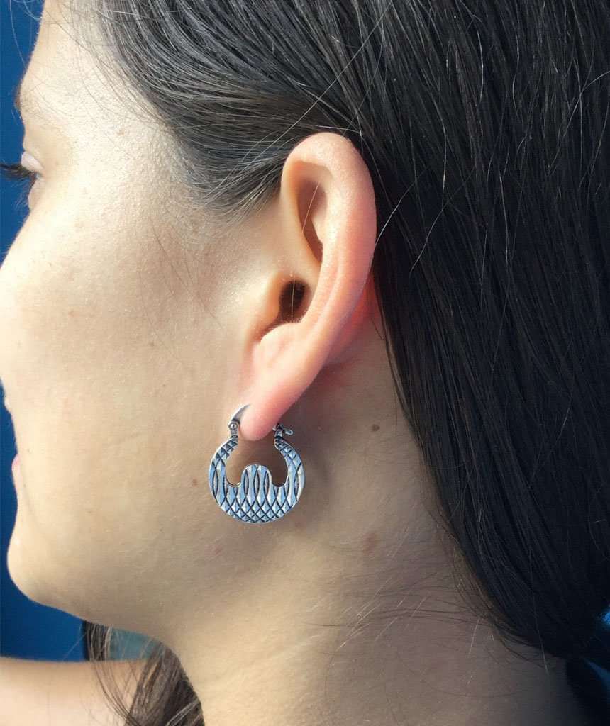 Silver Circle Baggy Earrings