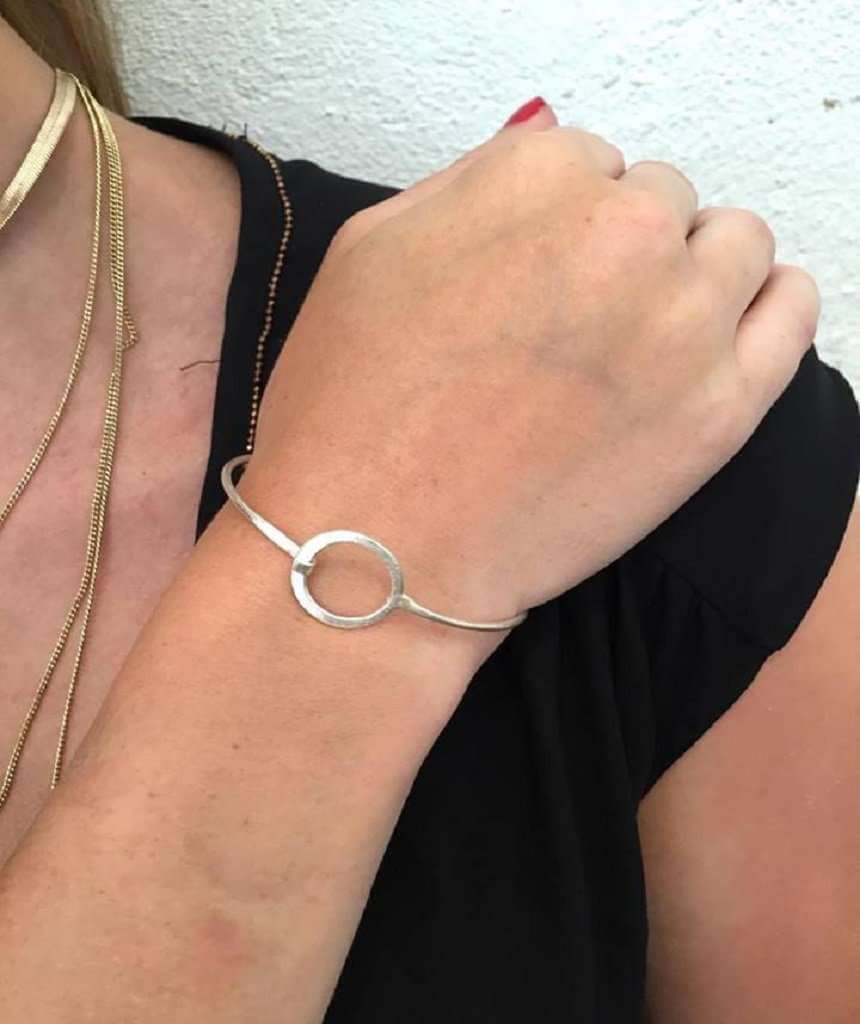 Silver Circle Bangle Bracelet