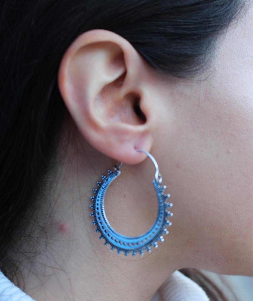 Silver Circular Hoop Earrings