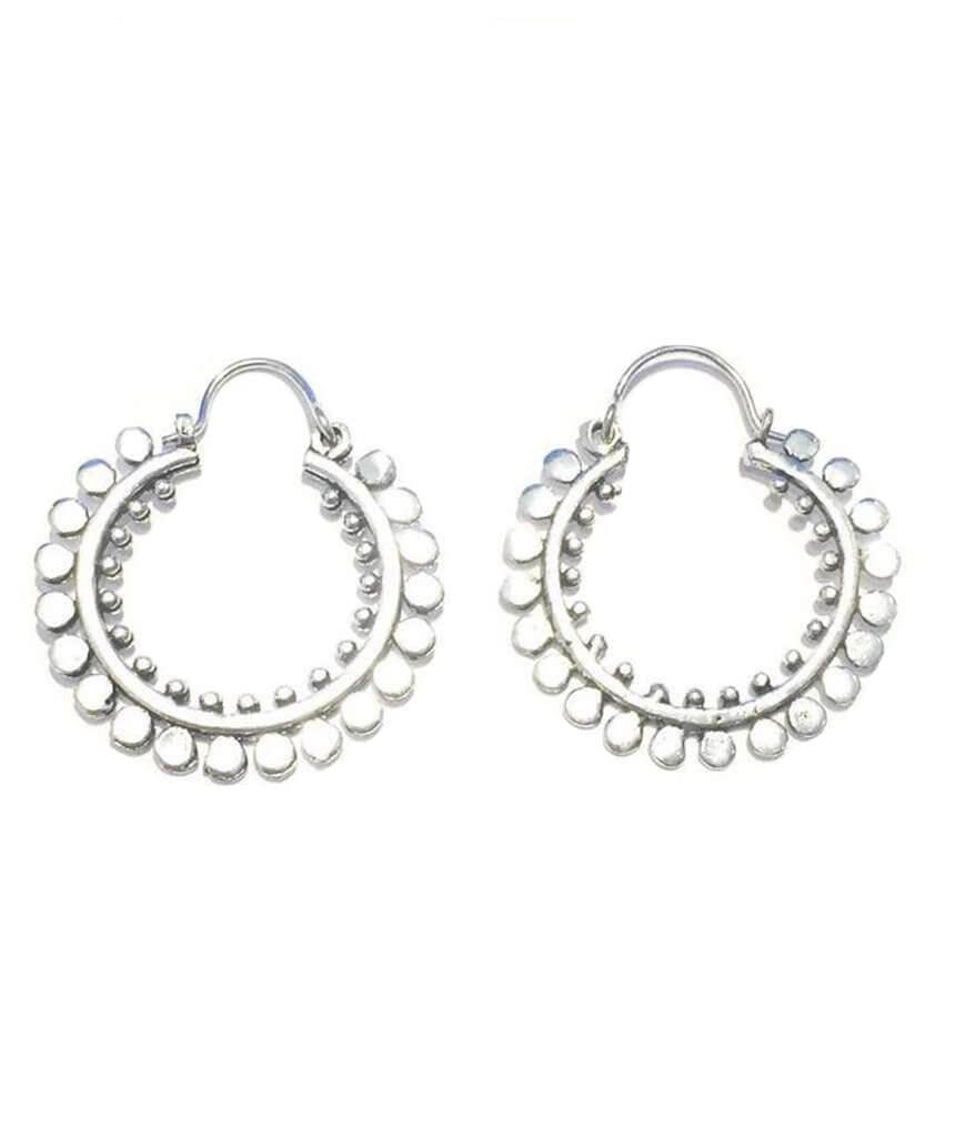 Silver Circular Sun Earrings