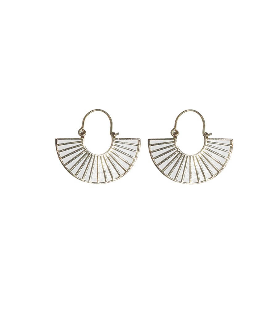 Silver Cleopatra Fan Earrings