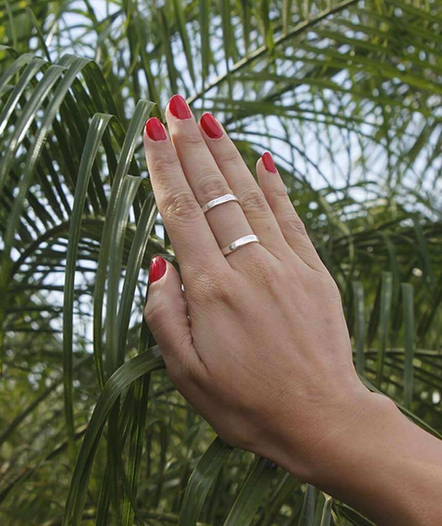Silver Double Ring in One