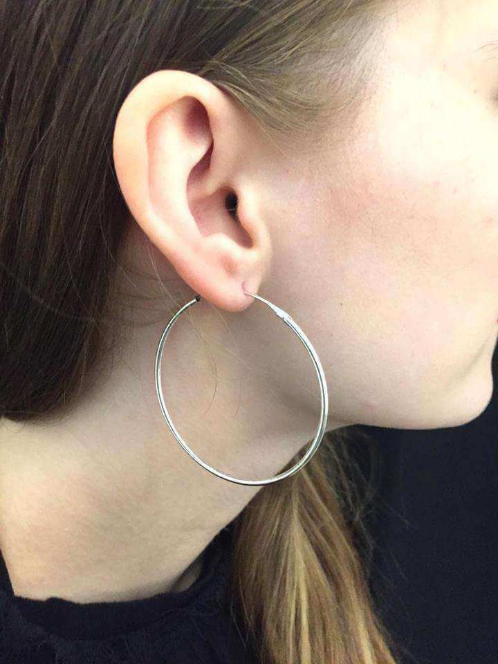Silver Elegant Hoop Earrings