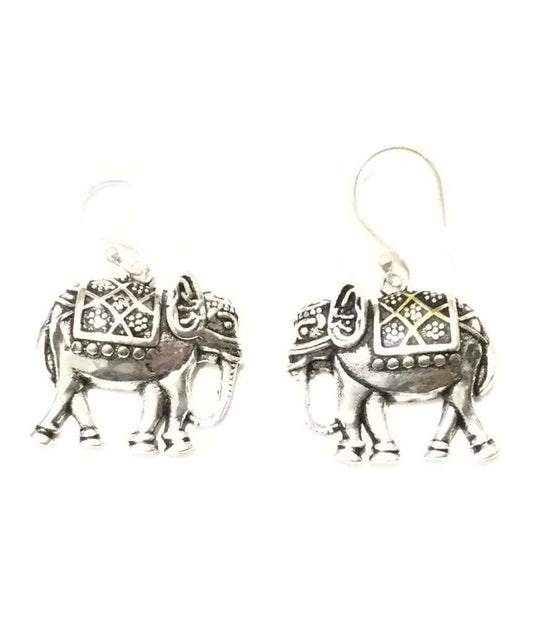 Silver Elephant Earrings