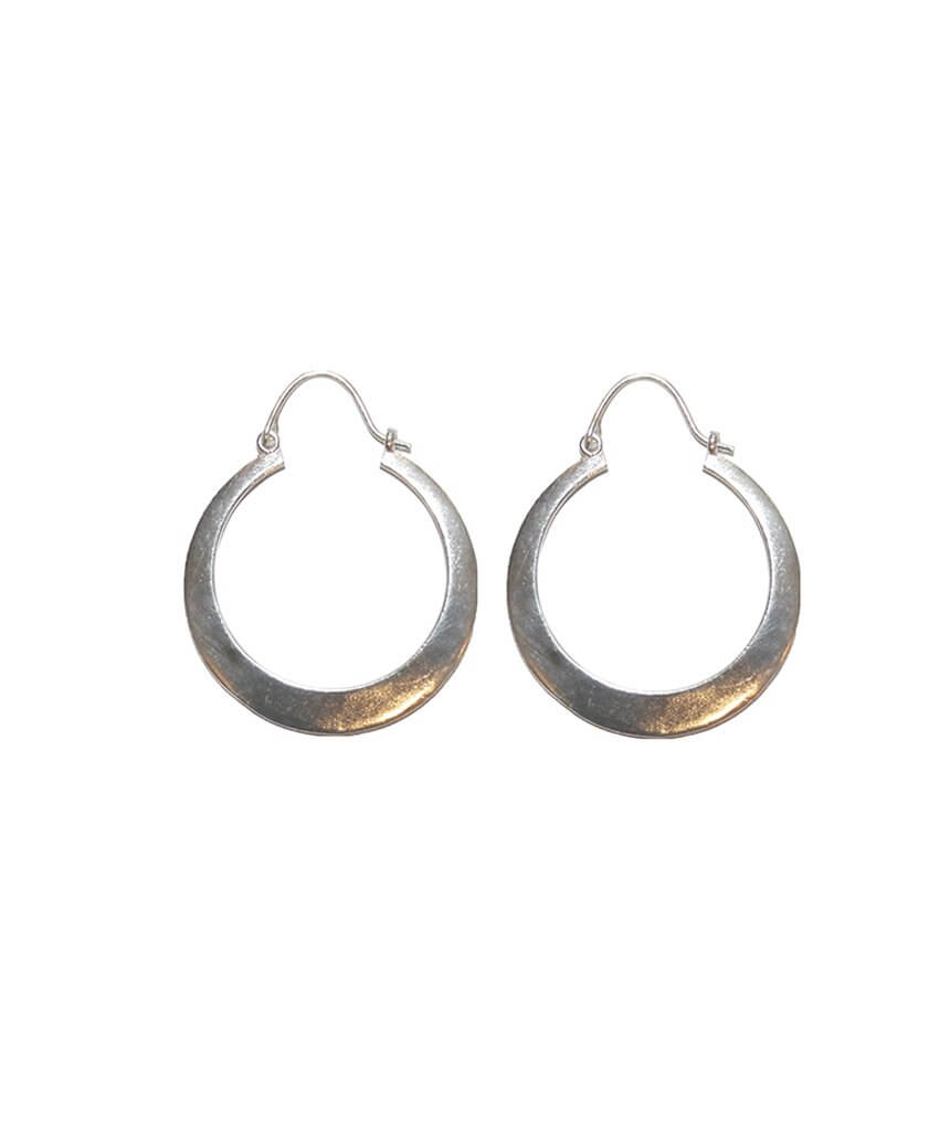 Silver Flat Hoop Earrings