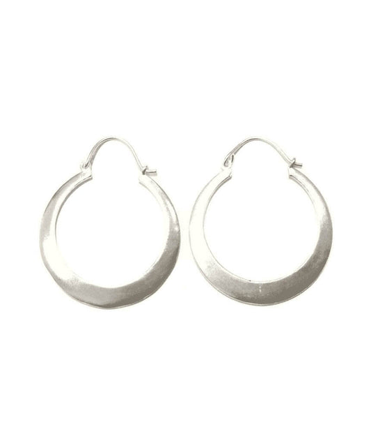 Silver Flat Hoop Earrings