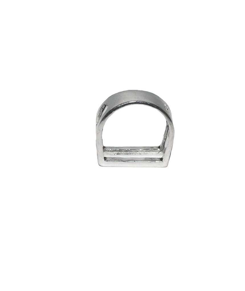 Silver Geometric Square Ring